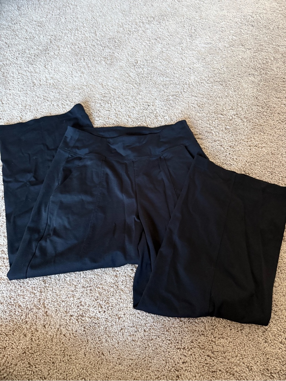 Athleta Black Wide-Leg Ponte Pants